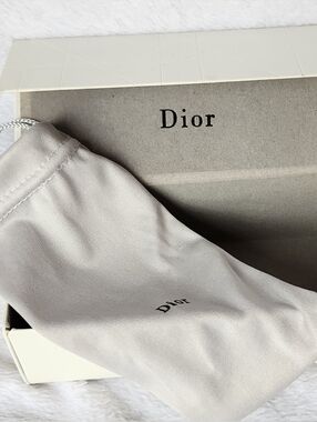 Dior Sunglass Case & Dust Bag White And Gray